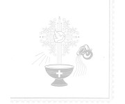 Ubrousky křtiny -  stříbrné liturgické motivy