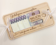 Dřevěná dárková kapsa na peníze (MILIÓN) - novomanželům