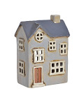 Keramický domeček 18,5 cm (svícen) - šedý