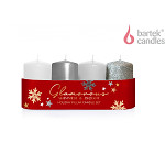Svíčky Glamorous adventní 40x70 mm - stříbrné
