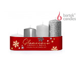 Svíčky Glamorous adventní postupné - stříbrné