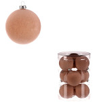 Baňky vánoční sametové pvc 6 cm - cappuccino - 9 ks