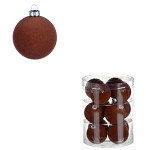 Baňky vánoční sametové pvc 5 cm - hnědé - 1 ks