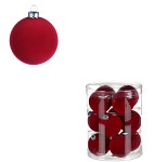 Baňky vánoční sametové pvc 5 cm - tm.zelené - 12 ks 