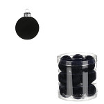 Baňky vánoční sametové pvc 4 cm - černé - 18 ks   