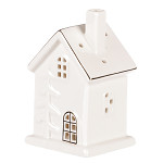 Porcelánový LED svítící domeček se stromkem - 13 x 7 cm 
