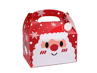 Krabička vánoční s ouškem - 16 x 17 x 9,5 cm - Santa