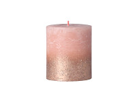 Svíčka rustikální metalická ombré - 6 x 8 cm - růžová