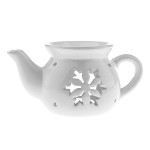 Aromalampa konvička s vločkou bílá 17 x 8 cm