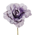Růže textilní zápich -  fialová - 15 cm 