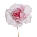 Růže textilní zápich -  růžová - 15 cm 