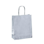 Papírová taška - stříbrná kraftová - 18 x 22 cm 