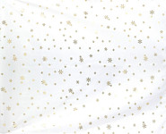 Vánoční ubrus - 80 x 80 cm - bílý se zlatými vločkami 