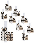 Vánoční kolíček dárečky - černý - 1 ks 