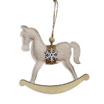 Závěsný houpací koník koženkový - krémový - 115 mm Závěsný houpací koník koženkový - krémový - 115 mm