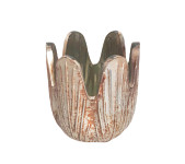 Svícen sklo antik - platinový  -   7 cm