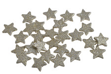 Hvězdička malá 30 mm plochá - champagne glitter - 1ks 