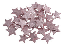 Hvězdička malá 40 mm plochá - růžová glitter - 1ks  