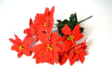 Vánoční hvězda zápich -9 květů -  30 cm  