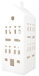 Porcelánový matný bílý domeček LED - 21 cm