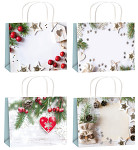 Dárková vánoční taška 32 x 26 x 13 cm - mix glitter  - 1 ks  