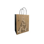 Papírová taška - kraftová kopa dárků - 30x23 cm
