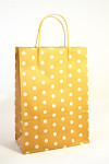 Papírová taška  - kraft s bílými puntíky - 26 x 36 cm 