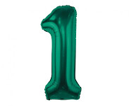 Foliový balonek maxi 85 cm  - číslo 0-9 tm. zelený