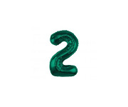 Foliový balonek maxi  - číslo 2  - tm. zelený
