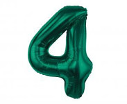 Foliový balonek maxi  - číslo 4 - tm. zelený