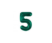 Foliový balonek maxi  - číslo 5 - tm. zelený