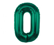 Foliový balonek maxi  - číslo 0 - tm. zelený