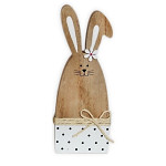 Zajíc dřevo 20 cm - bílý s puntíky Zajíc dřevo 20 cm - bílý s puntíky