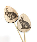 Vajíčko dřevěné - potisk zajíc - zápich Vajíčko dřevěné - potisk zajíc - zápich