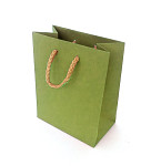 Papírová kraftová taška šalvějově zelená - 10x12 cm 