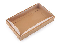 Dárková krabička natur s průhledem - 120x205x35 mm 