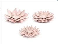 Dekorační papírové květy - pudrově růžové - 3 ks 