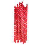 Brčka papírová 25 ks - červené s puntíky
