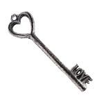 Litinový klíč 14 cm LOVE - starostříbrný