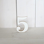 Fotorekvizita - dřevěná číslice 5 bílá - 18 cm  