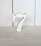 Fotorekvizita - dřevěná číslice 7 bílá - 18 cm
