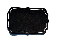 Papírová cedulka 11,5 x 7,3 cm  - černá s bílým lemem - 10 ks