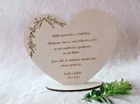 Personalizovatelné děkovací srdce rodičům  - 23 cm