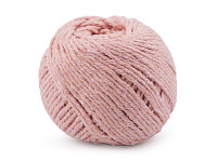 Bavlněný provázek macrame -  2mm / 50 m - pudrově růžový