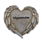 Srdce polyrezin smuteční krémové - vzpomínáme 9 cm