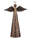 Anděl plechový měděná patina - 47 cm 