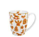 Porcelánový hrnek zimní motiv - perníčky - 360 ml  
