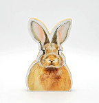 Zajíc dřevo/tisk 19,5 cm k postavení Zajíc dřevo/tisk 19,5 cm k postavení