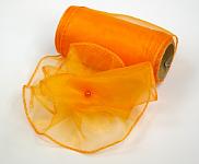 Organza stuha 10cm/ 9 m - sv.oranžová
