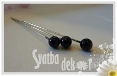 Špendlík  - černá perla malá -1ks